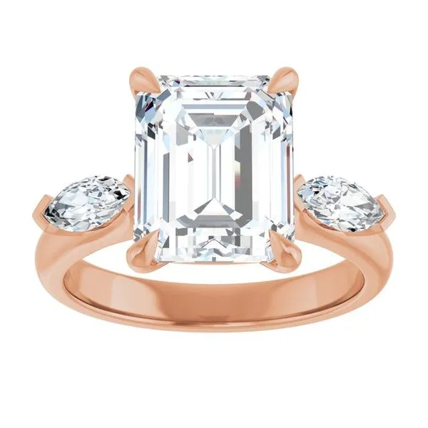 Claw-Prong Three-Stone Engagement Ring Image 3 Don's Jewelry & Design Washington, IA