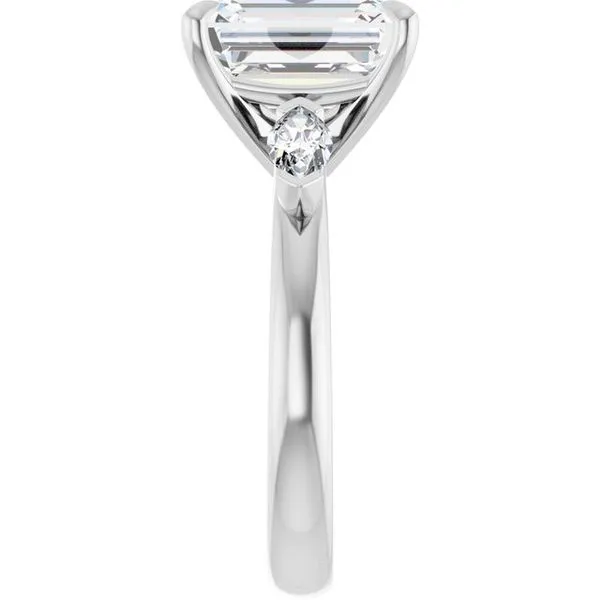 Claw-Prong Three-Stone Engagement Ring Image 4 Stuart Benjamin & Co. Jewelry Designs San Diego, CA