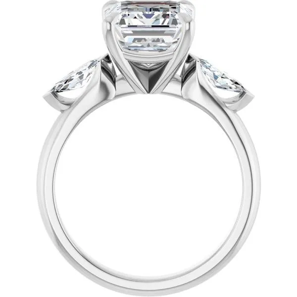 Claw-Prong Three-Stone Engagement Ring Image 2 Stuart Benjamin & Co. Jewelry Designs San Diego, CA