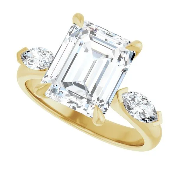 Claw-Prong Three-Stone Engagement Ring Image 5 Vulcan's Forge LLC KANSAS CITY, MO