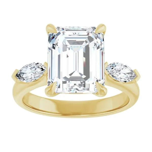 Claw-Prong Three-Stone Engagement Ring Image 3 Futer Bros Jewelers York, PA