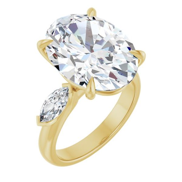 Claw-Prong Three-Stone Engagement Ring
