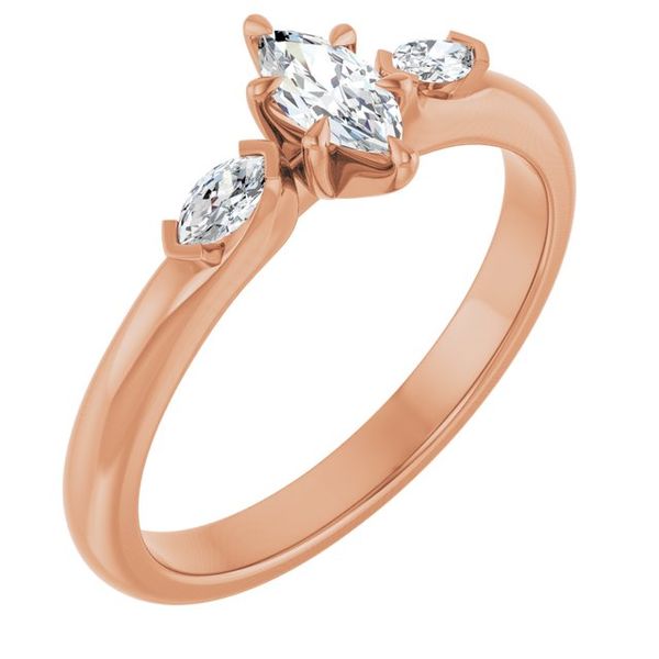 Claw-Prong Three-Stone Engagement Ring