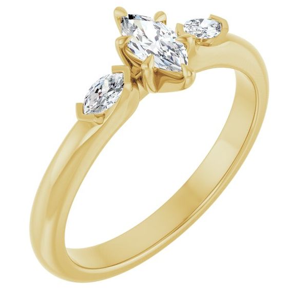 Claw-Prong Three-Stone Engagement Ring