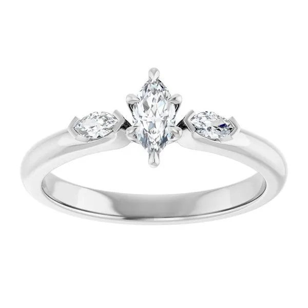 Claw-Prong Three-Stone Engagement Ring Image 3 Northwood Jewelers Northwood, OH