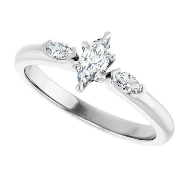 Claw-Prong Three-Stone Engagement Ring Image 5 Ocean View Jewelers Millville, DE