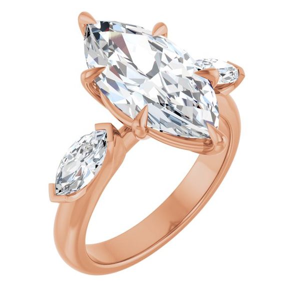 Claw-Prong Three-Stone Engagement Ring