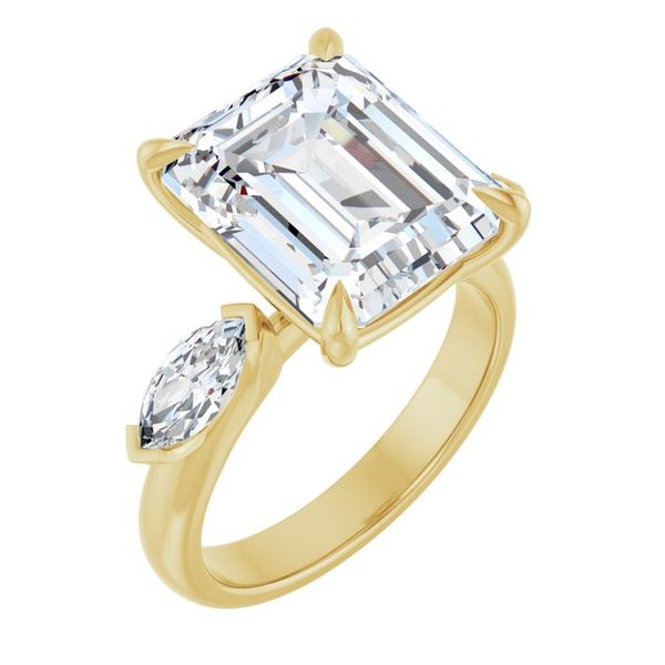 Claw-Prong Three-Stone Engagement Ring