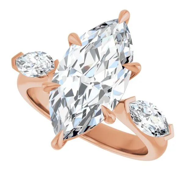 Claw-Prong Three-Stone Engagement Ring Image 5 J. Thomas Jewelers Rochester Hills, MI