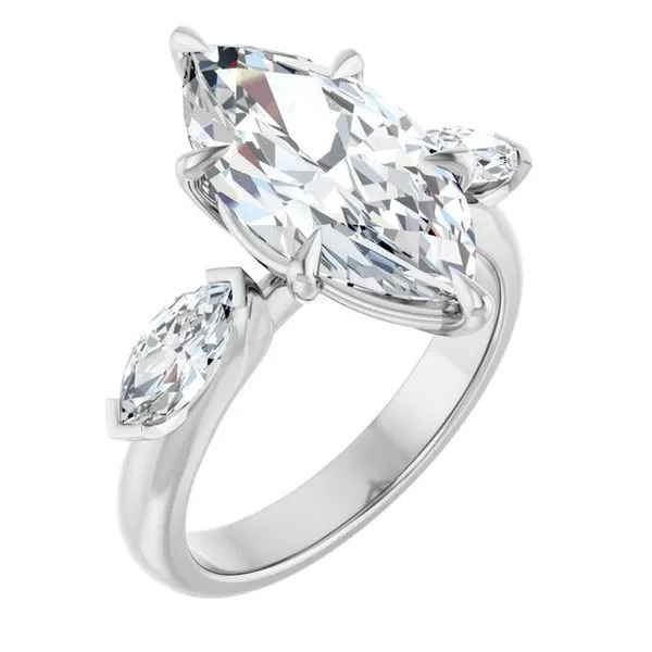 Claw-Prong Three-Stone Engagement Ring JF Jones Jewelers Rochester, NY