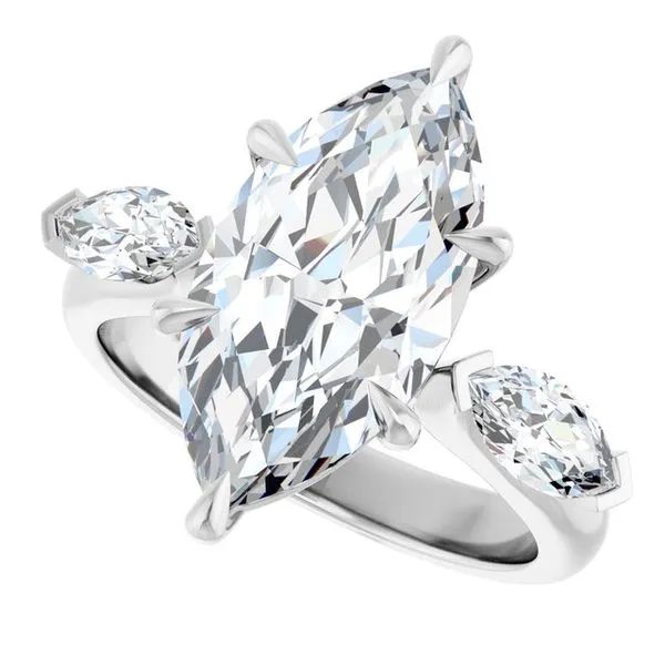 Claw-Prong Three-Stone Engagement Ring Image 5 Hudson Valley Goldsmith New Paltz, NY