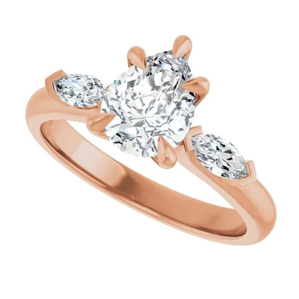 Claw-Prong Three-Stone Engagement Ring Image 5 J. West Jewelers Round Rock, TX