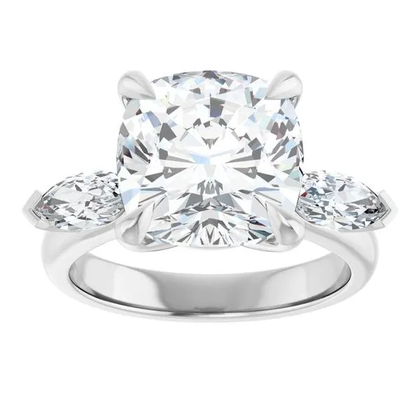 Claw-Prong Three-Stone Engagement Ring Image 3 J. Thomas Jewelers Rochester Hills, MI