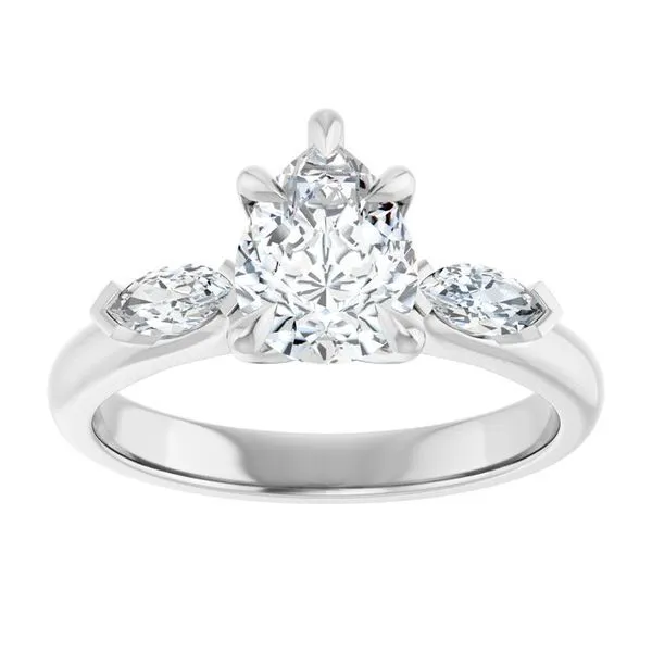 Claw-Prong Three-Stone Engagement Ring Image 3 Futer Bros Jewelers York, PA