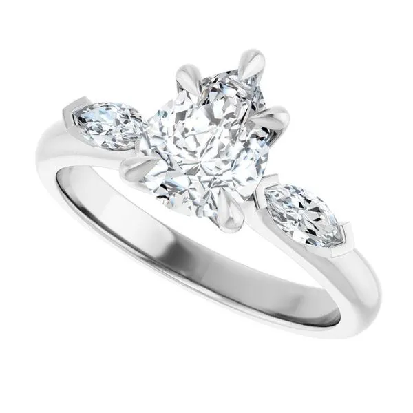 Claw-Prong Three-Stone Engagement Ring Image 5 Vulcan's Forge LLC KANSAS CITY, MO