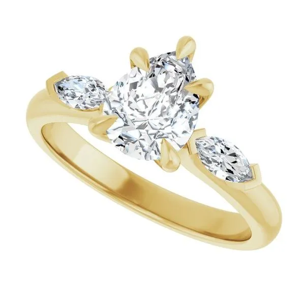 Claw-Prong Three-Stone Engagement Ring Image 5 J. Thomas Jewelers Rochester Hills, MI