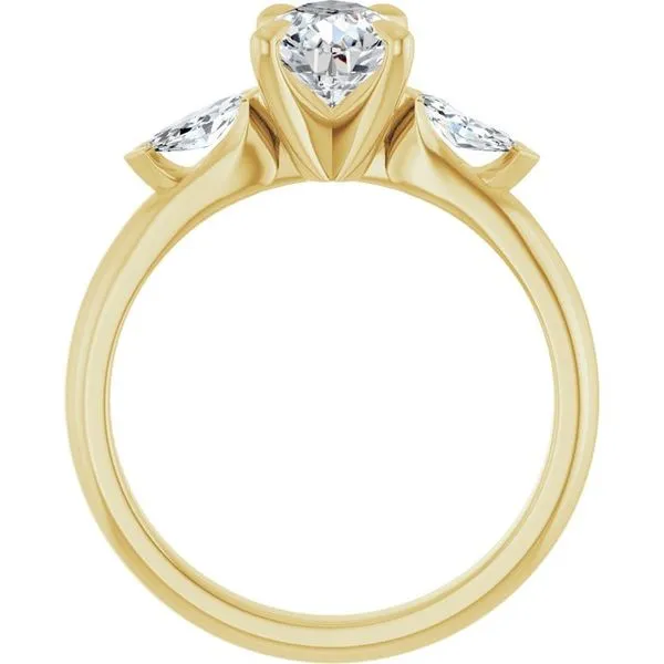 Claw-Prong Three-Stone Engagement Ring Image 2 Hudson Valley Goldsmith New Paltz, NY