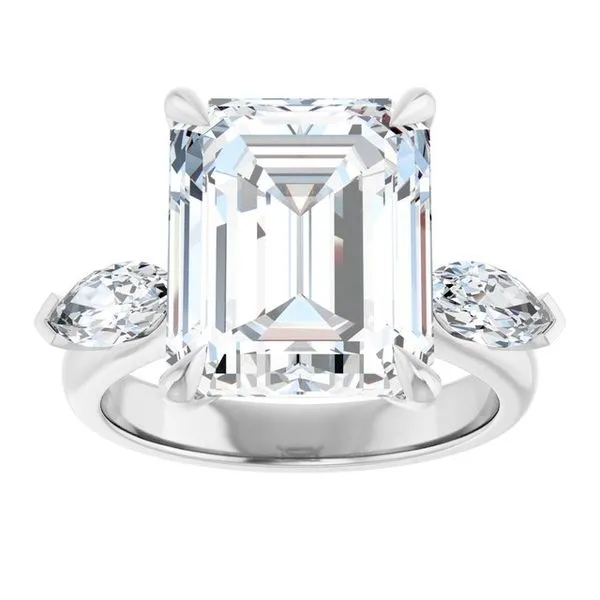 Claw-Prong Three-Stone Engagement Ring Image 3 Hudson Valley Goldsmith New Paltz, NY