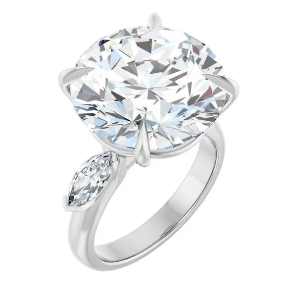 Claw-Prong Three-Stone Engagement Ring
