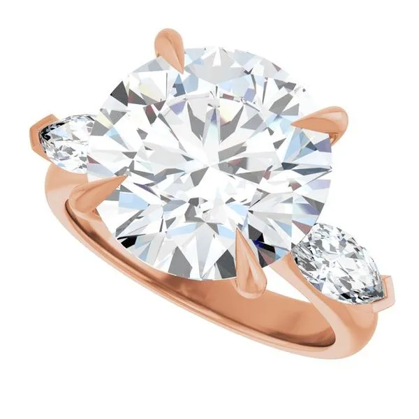 Claw-Prong Three-Stone Engagement Ring Image 5 Hudson Valley Goldsmith New Paltz, NY