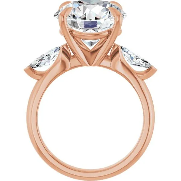 Claw-Prong Three-Stone Engagement Ring Image 2 Hudson Valley Goldsmith New Paltz, NY