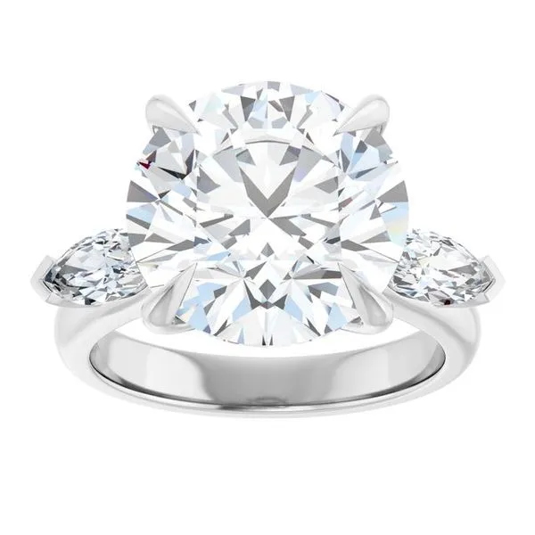 Claw-Prong Three-Stone Engagement Ring Image 3 Ocean View Jewelers Millville, DE