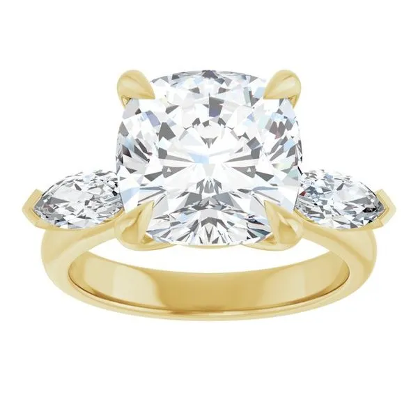 Claw-Prong Three-Stone Engagement Ring Image 3 The Jewelry Source El Segundo, CA