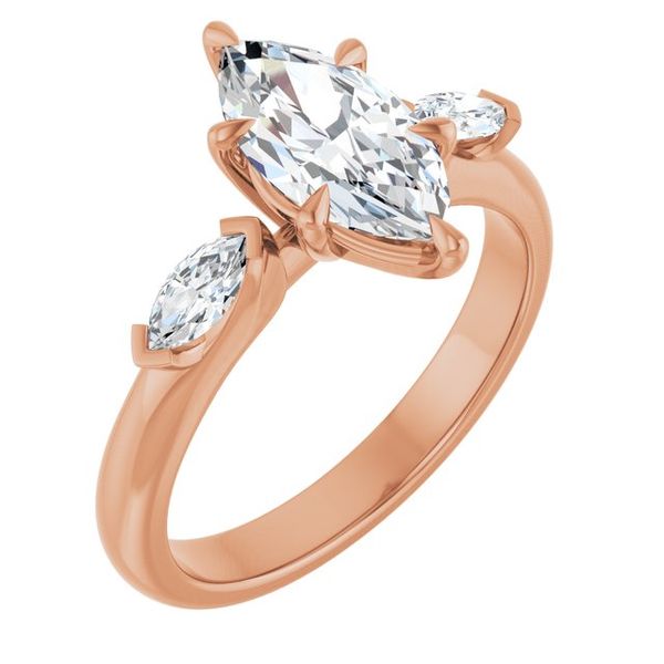 Claw-Prong Three-Stone Engagement Ring