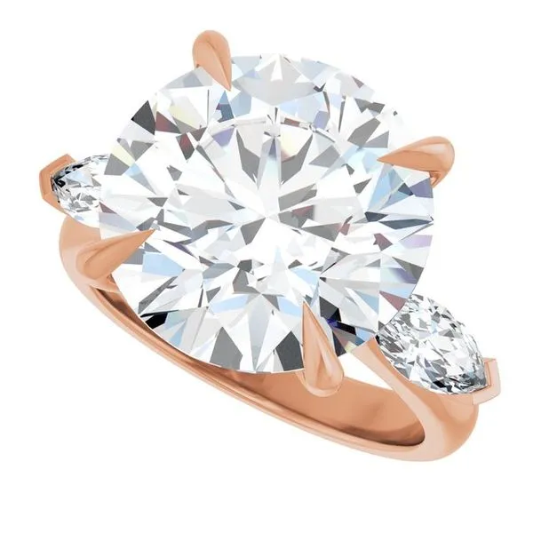 Claw-Prong Three-Stone Engagement Ring Image 5 Hudson Valley Goldsmith New Paltz, NY