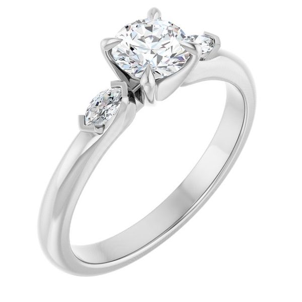 Claw-Prong Three-Stone Engagement Ring