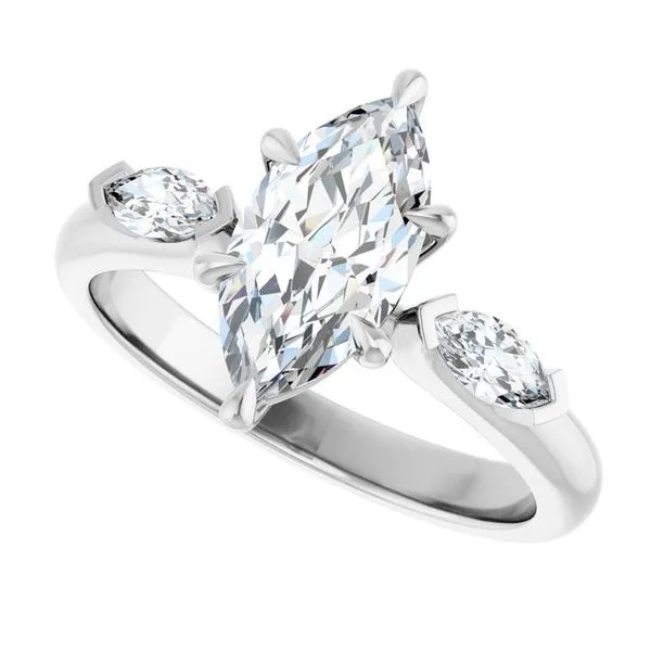 Claw-Prong Three-Stone Engagement Ring Image 5 J. Thomas Jewelers Rochester Hills, MI