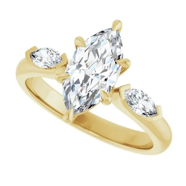 Claw-Prong Three-Stone Engagement Ring Image 5 Natale Jewelers Sewell, NJ