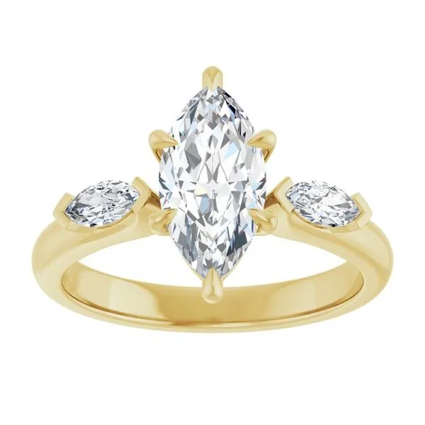 Claw-Prong Three-Stone Engagement Ring Image 3 Vulcan's Forge LLC KANSAS CITY, MO