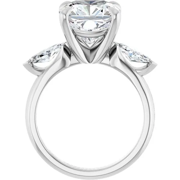 Claw-Prong Three-Stone Engagement Ring Image 2 Hudson Valley Goldsmith New Paltz, NY