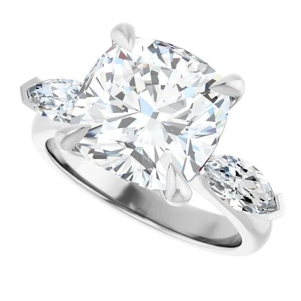 Claw-Prong Three-Stone Engagement Ring Image 5 J. Thomas Jewelers Rochester Hills, MI