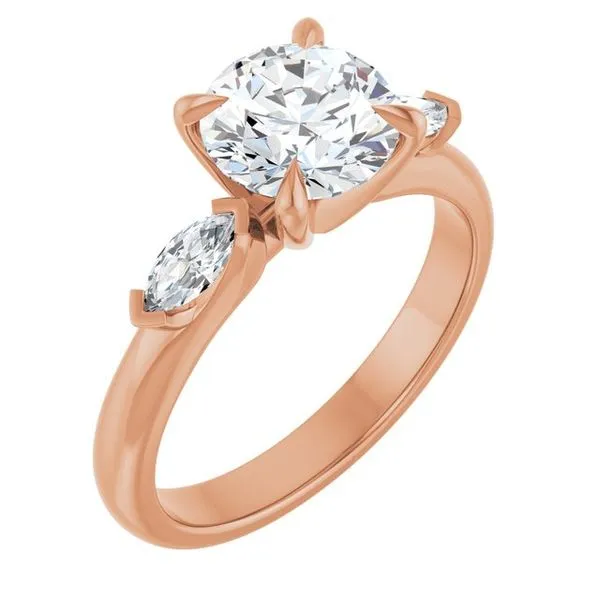 Claw-Prong Three-Stone Engagement Ring