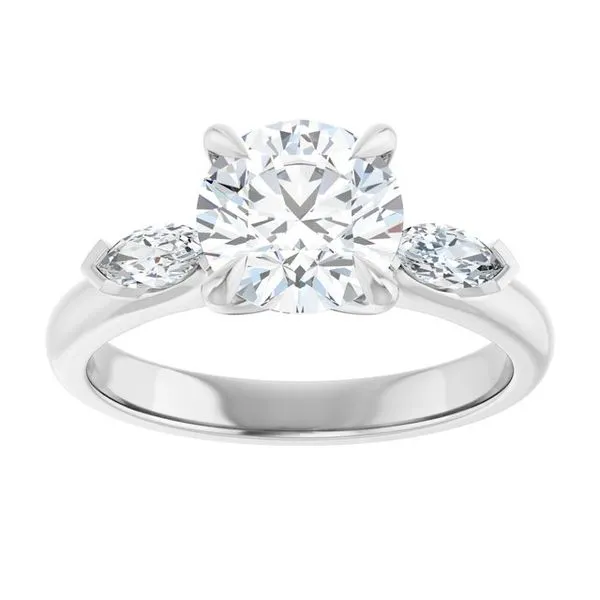 Claw-Prong Three-Stone Engagement Ring Image 3 Northwood Jewelers Northwood, OH