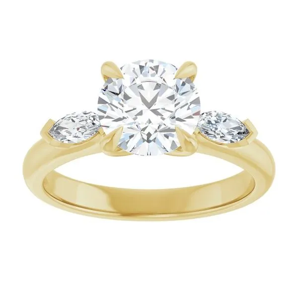 Claw-Prong Three-Stone Engagement Ring Image 3 J. West Jewelers Round Rock, TX