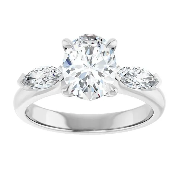 Claw-Prong Three-Stone Engagement Ring Image 3 JF Jones Jewelers Rochester, NY