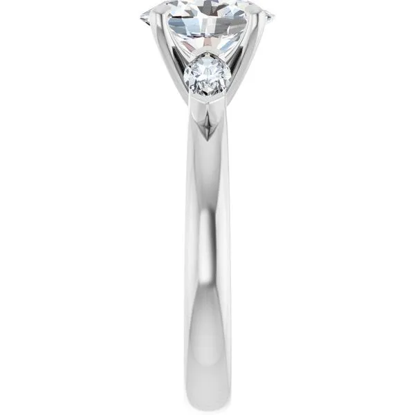 Claw-Prong Three-Stone Engagement Ring Image 4 Hudson Valley Goldsmith New Paltz, NY