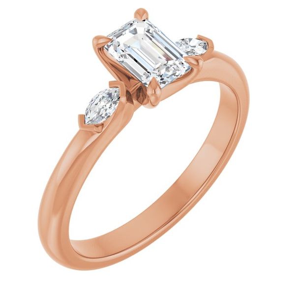 Claw-Prong Three-Stone Engagement Ring