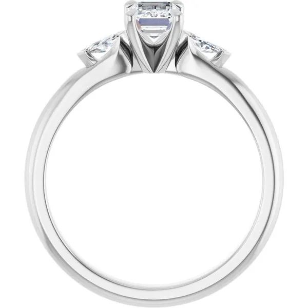 Claw-Prong Three-Stone Engagement Ring Image 2 J. West Jewelers Round Rock, TX