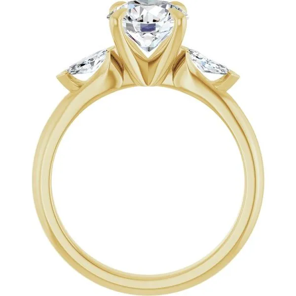 Claw-Prong Three-Stone Engagement Ring Image 2 Don's Jewelry & Design Washington, IA