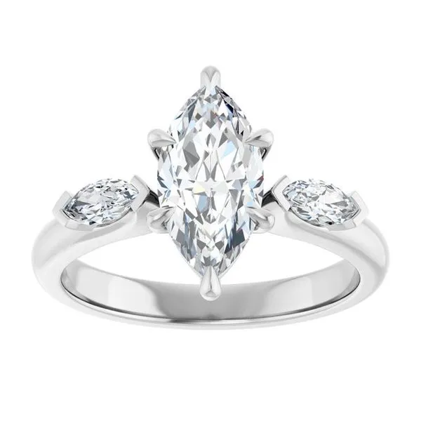 Claw-Prong Three-Stone Engagement Ring Image 3 Northwood Jewelers Northwood, OH