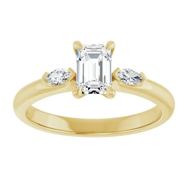 Claw-Prong Three-Stone Engagement Ring Image 3 Hudson Valley Goldsmith New Paltz, NY