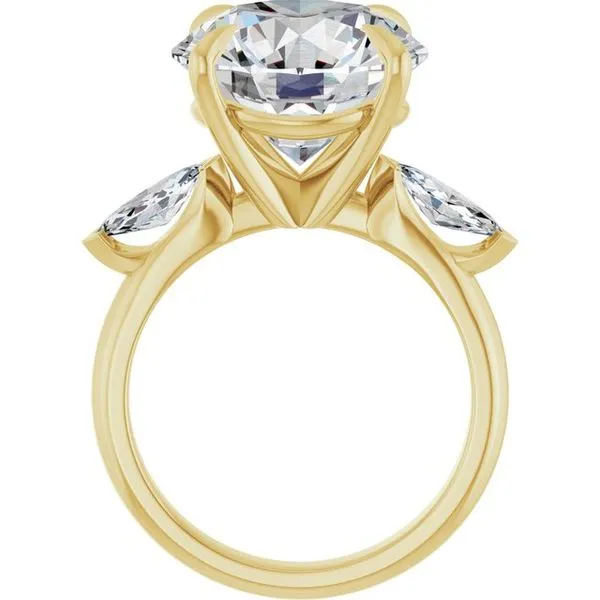 Claw-Prong Three-Stone Engagement Ring Image 2 Don's Jewelry & Design Washington, IA