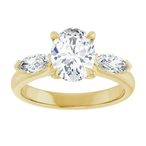 Claw-Prong Three-Stone Engagement Ring Image 3 Futer Bros Jewelers York, PA