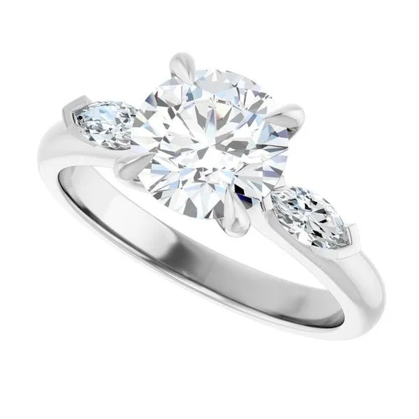 Claw-Prong Three-Stone Engagement Ring Image 5 Don's Jewelry & Design Washington, IA