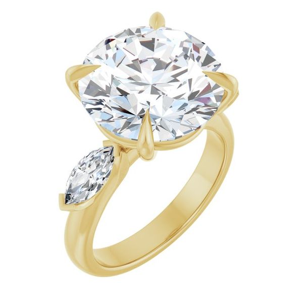 Claw-Prong Three-Stone Engagement Ring