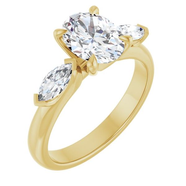 Claw-Prong Three-Stone Engagement Ring